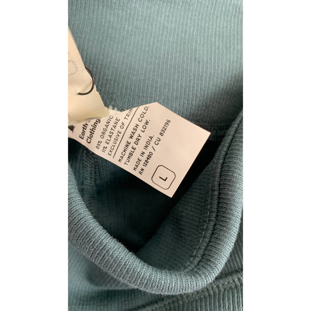 Pact Womens Organic Cotton Stretch Rib Bootcut Leggings Large Ore Blue New - Picture 8 of 10